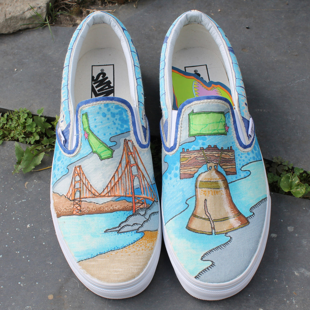 Your Town / City Themed custom Vans Slip On Sneakers – RAD Shirts