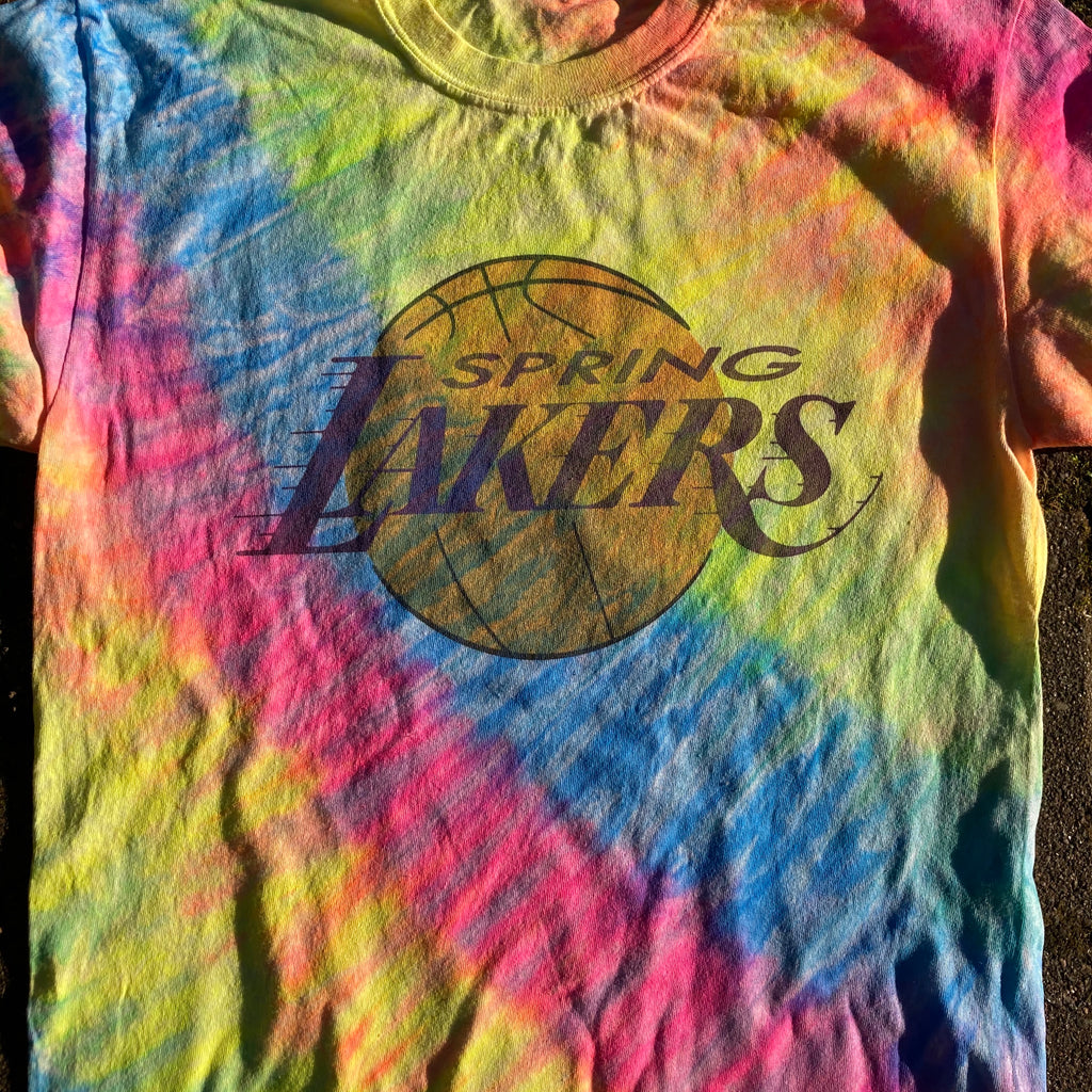 Spring Lakers gold tie dye shirt – RAD Shirts Custom Printing