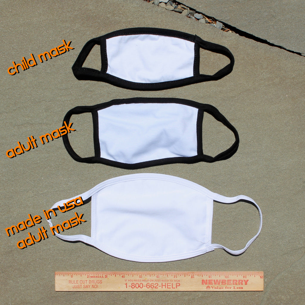 Cotton Reusable Face Masks - Blank