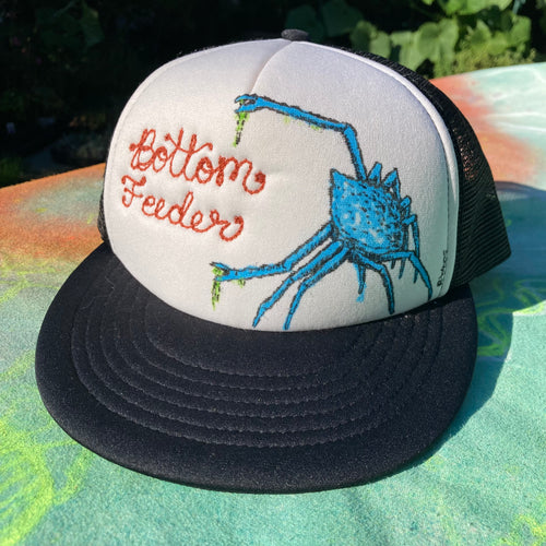 Bottom Feeder trucker hat with custom art and embroidery