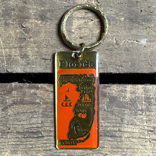 Vintage Florida Map Keychain