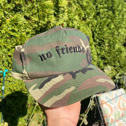 No Friends bodyboarding hat for sale from 2001, camouflage snapback hat.