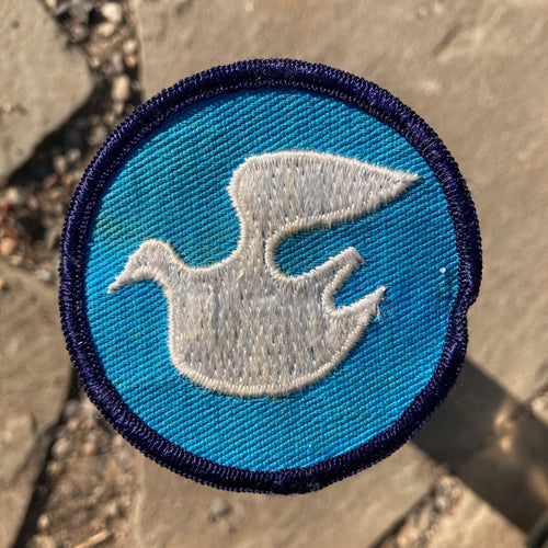 Vintage embroidered Peace Dove patch from the 1960s Woodstock Hippie Love art