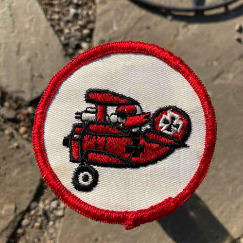 Vintage Peanuts Snoopy patch for sale. Red Baron Snoopy embroidered patch.