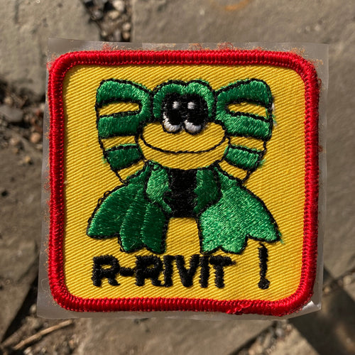 Vintage Hot Rod garage patches for sale R-Rivit frog embroidery patch