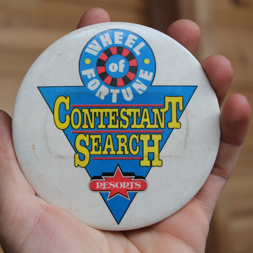 Large vintage Wheel of Fortune pinback button for sale