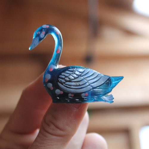 Translucent Swan vintage pin