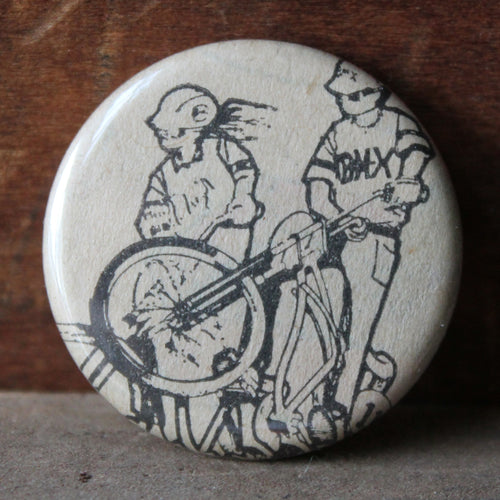 Rad BMX pinback button - RadCakes Shirt Printing