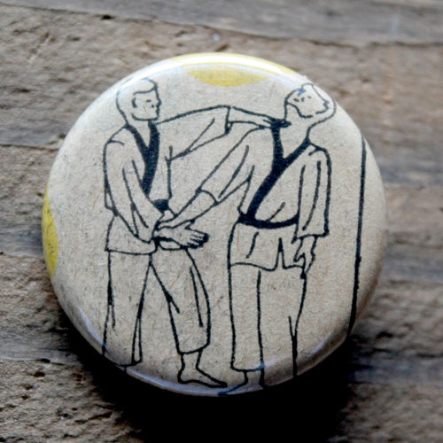 Judo Chop pinback button - RadCakes Shirt Printing