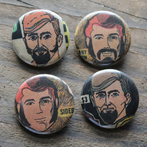 funny Creepy guys pinback button set by RadCakes custom printing Belmar NJ