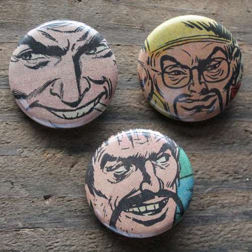 Villains pinback button set