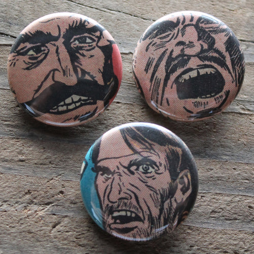 Angry Men pinback button set - RadCakes Shirt Printing