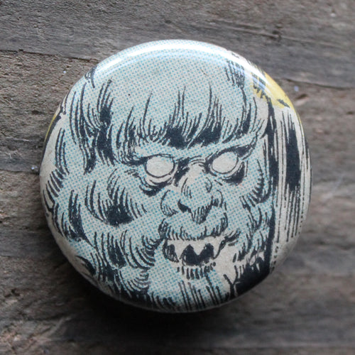 yeti pinback button by RadCakes printing comic book art