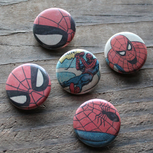 Collection of Spiderman pinback buttons - RadCakes Shirt Printing