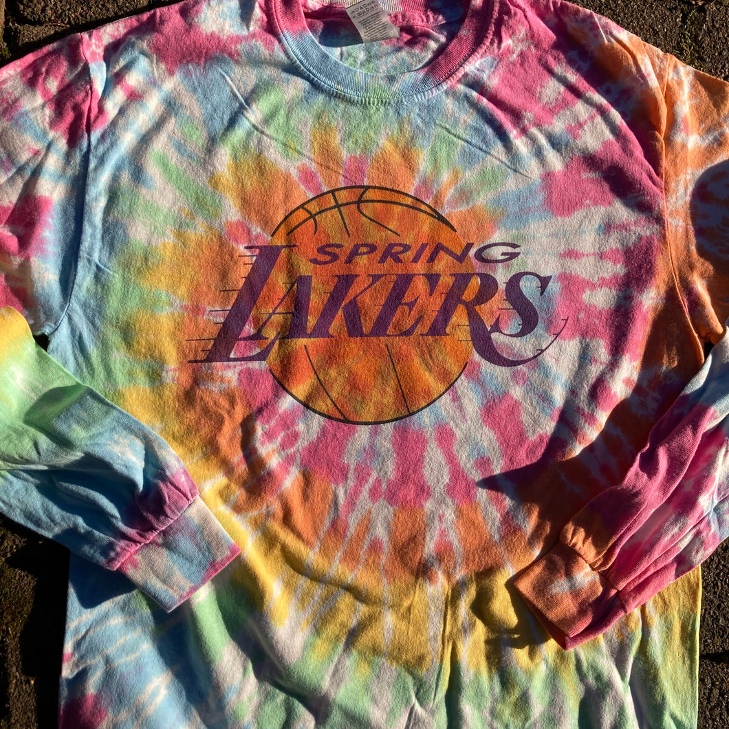Spring Lakers spiral tie dye hoodie – RAD Shirts Custom Printing